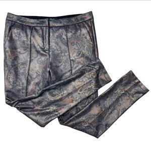 NWT Fair Child Metallic Paisley Pants WOmen's Medium Ankle Length Bohemian Chic